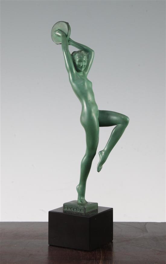 Guerbe (Pierre Le Faguys). A bronzed metal figure of a dancing girl, Esmeralda, 10.5in.